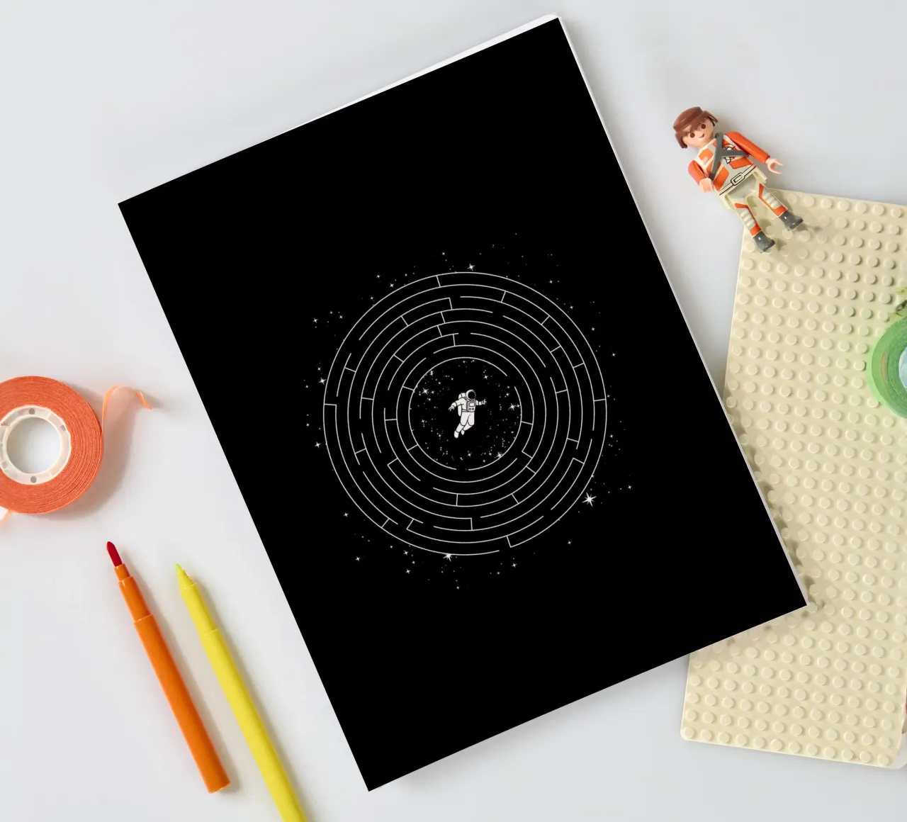 Astronaut Maze Adventure Labyrinth Exploration notebook by Tobe Fonseca