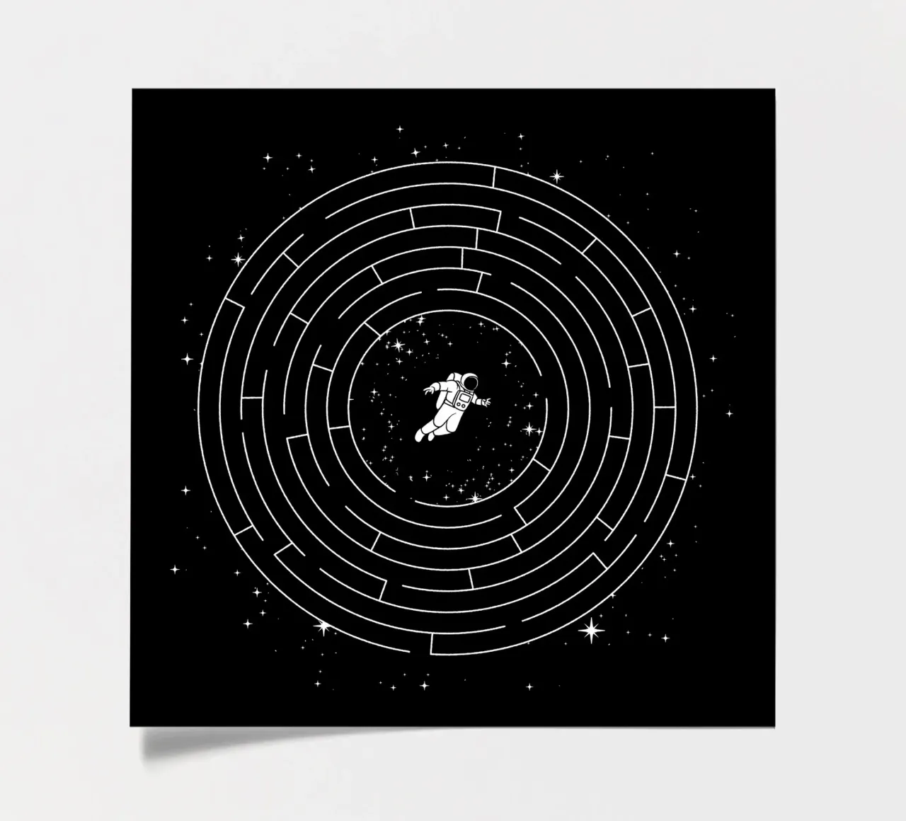 Astronaut Maze Adventure Labyrinth Exploration foglio adesivo da Tobe Fonseca