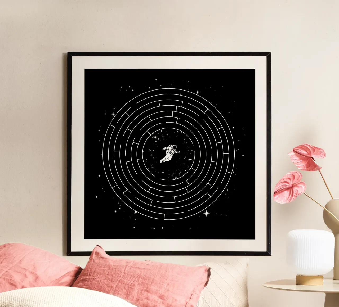 Astronaut Maze Adventure Labyrinth Exploration carta hahnemühle da Tobe Fonseca