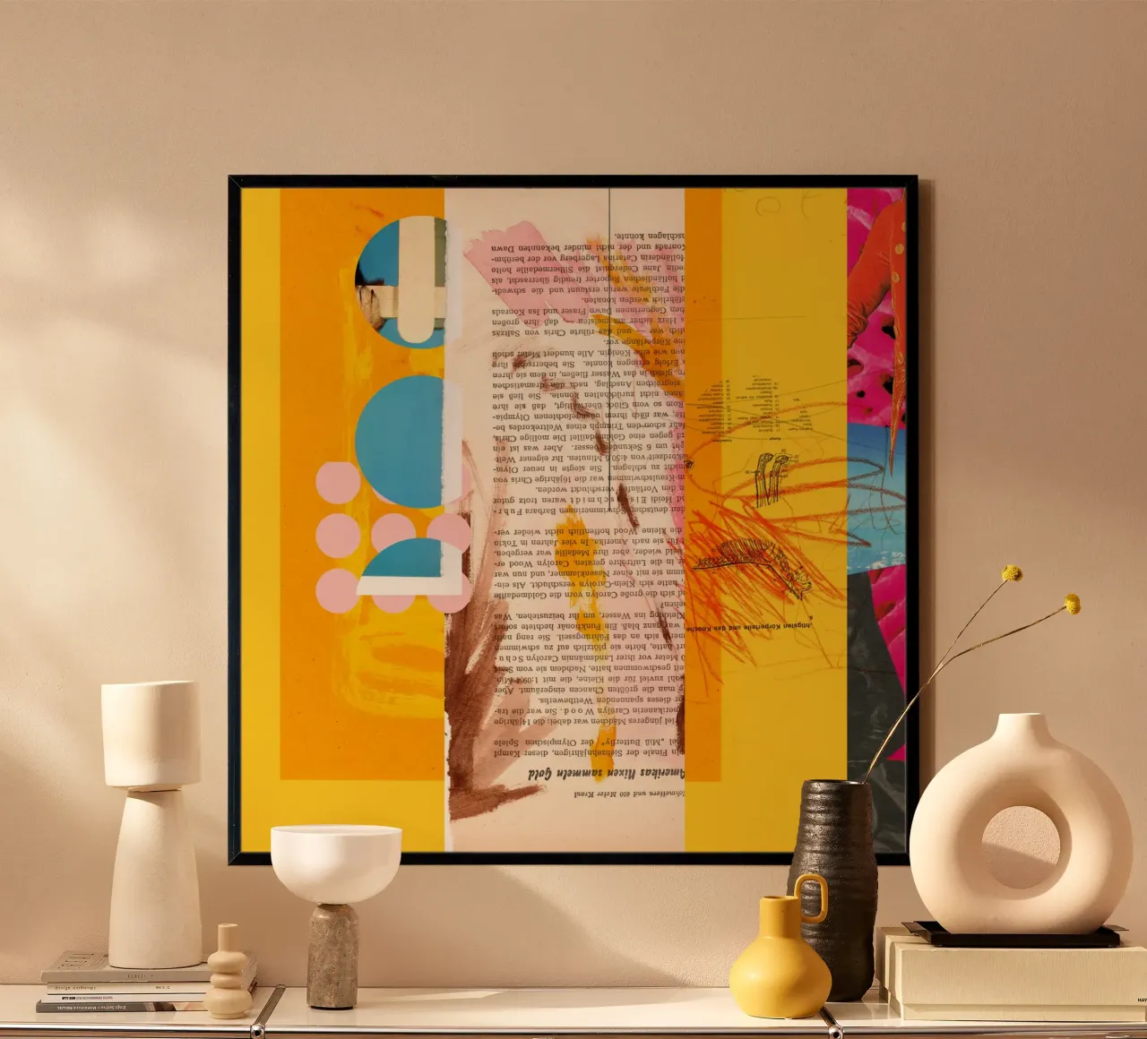 another daydream · something different now poster with wooden frame by Marko Köppe
