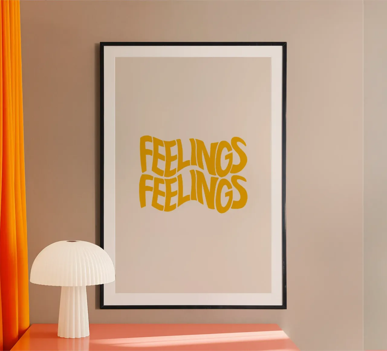 Pati Cascino - Feelings Yellow poster con telaio in legno da The Artcircle