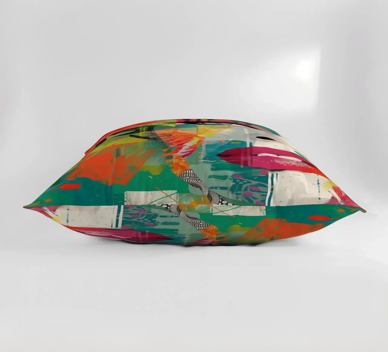Collage Portrait of a Gardener | Warhol meets Basquiat decorative cushion by Autofocus
