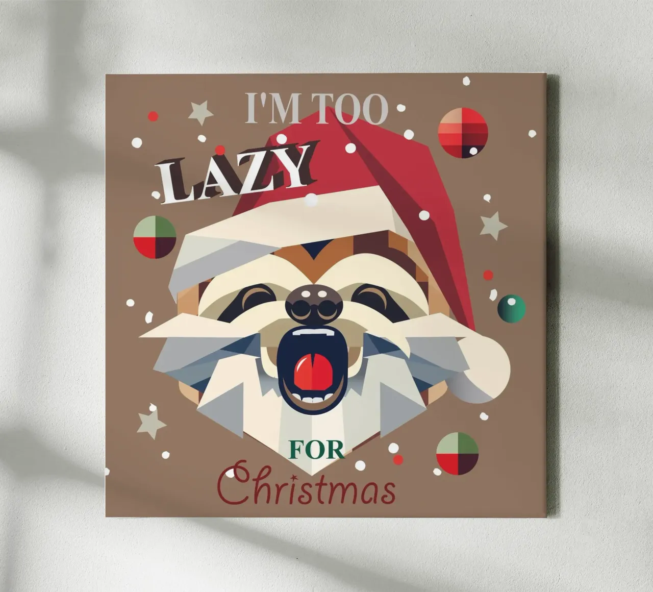 Relaxed through the Christmas season - sloth with style canvas with Floater frame by namosh
