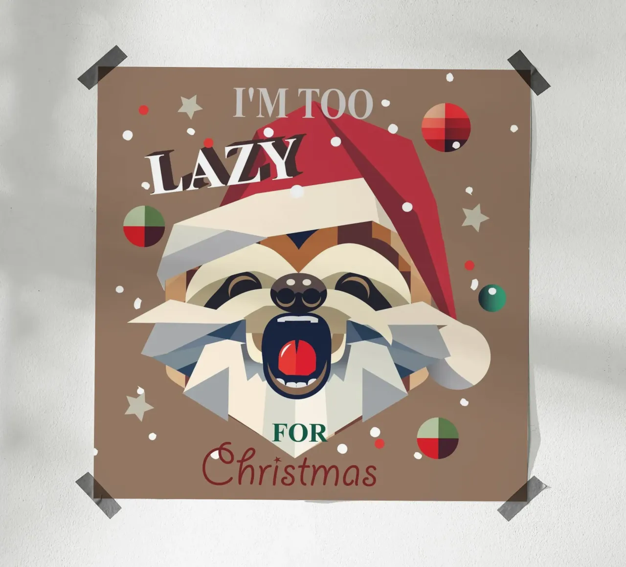 Passez Noël en toute décontraction - Paresseux avec style poster de namosh