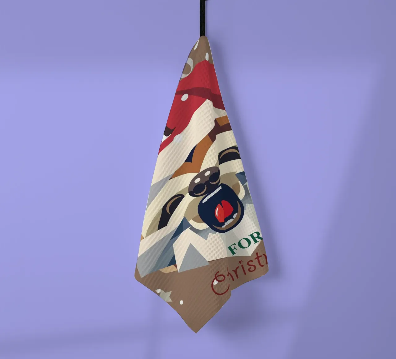 Entspannt durch die Weihnachtszeit – Faultier mit Stil Geschirrtuch von namosh