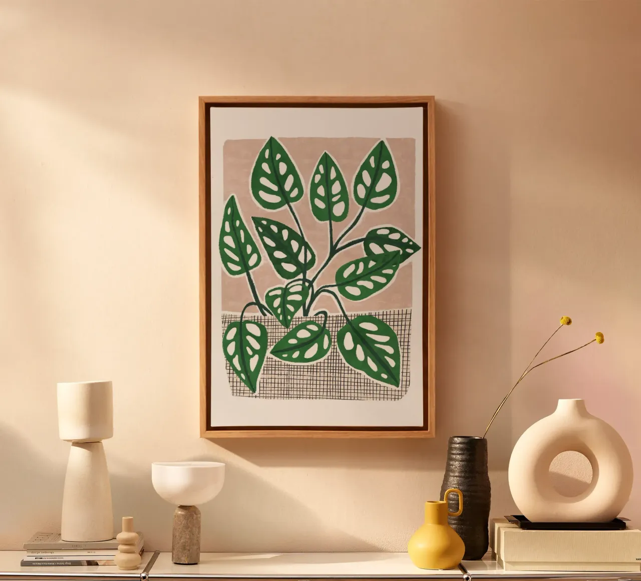 Pati Cascino - Monstera canvas met Baklijst van The Artcircle