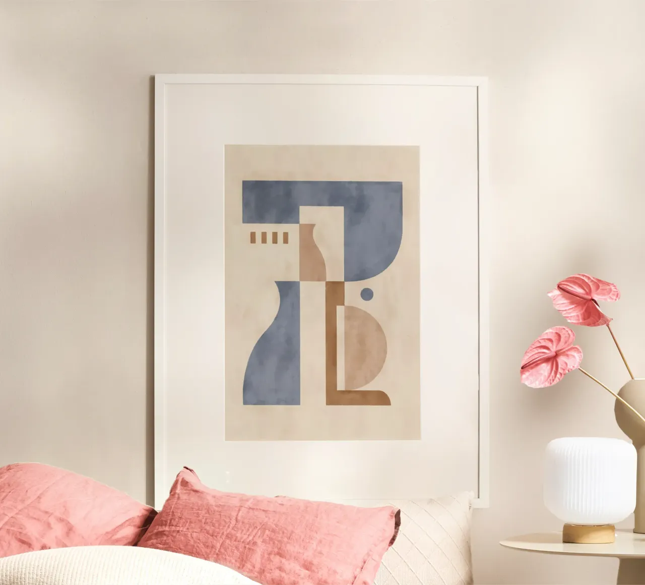 Pati Cascino - Pieces II Blue poster con telaio in alluminio da The Artcircle