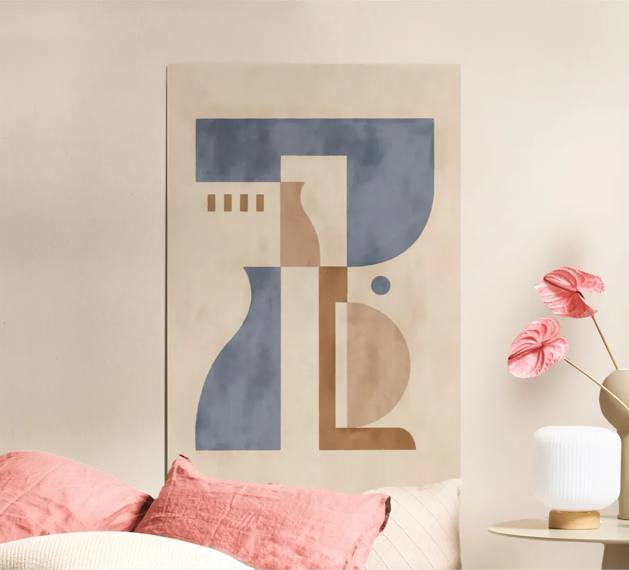 Pati Cascino - Pieces II Blue poster con telaio in alluminio da The Artcircle