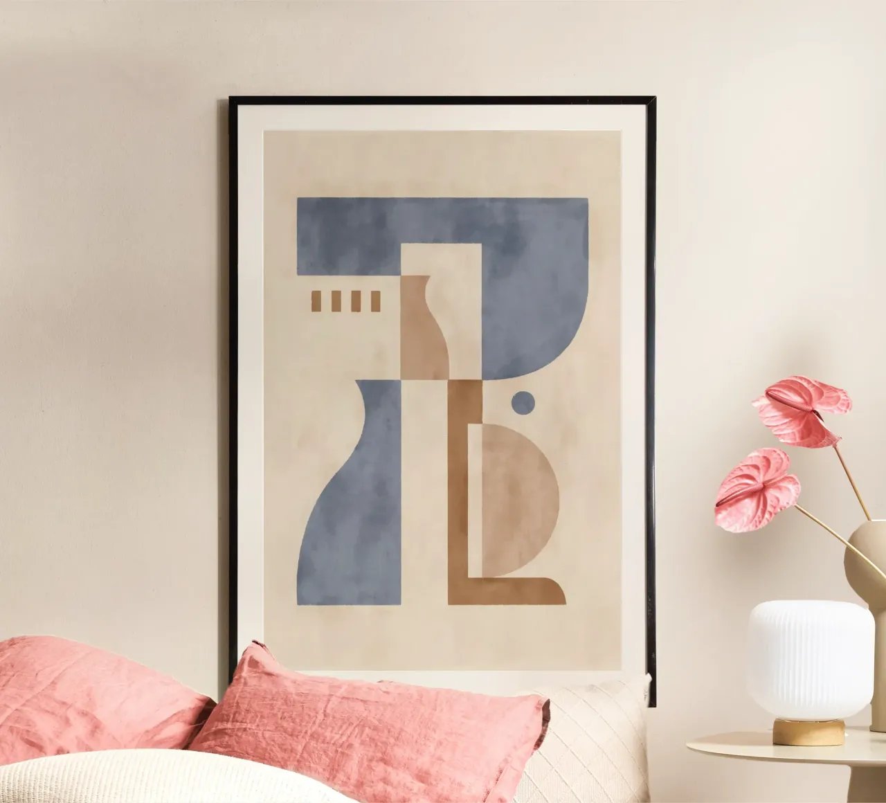 Pati Cascino - Pieces II Blue poster con telaio in alluminio da The Artcircle