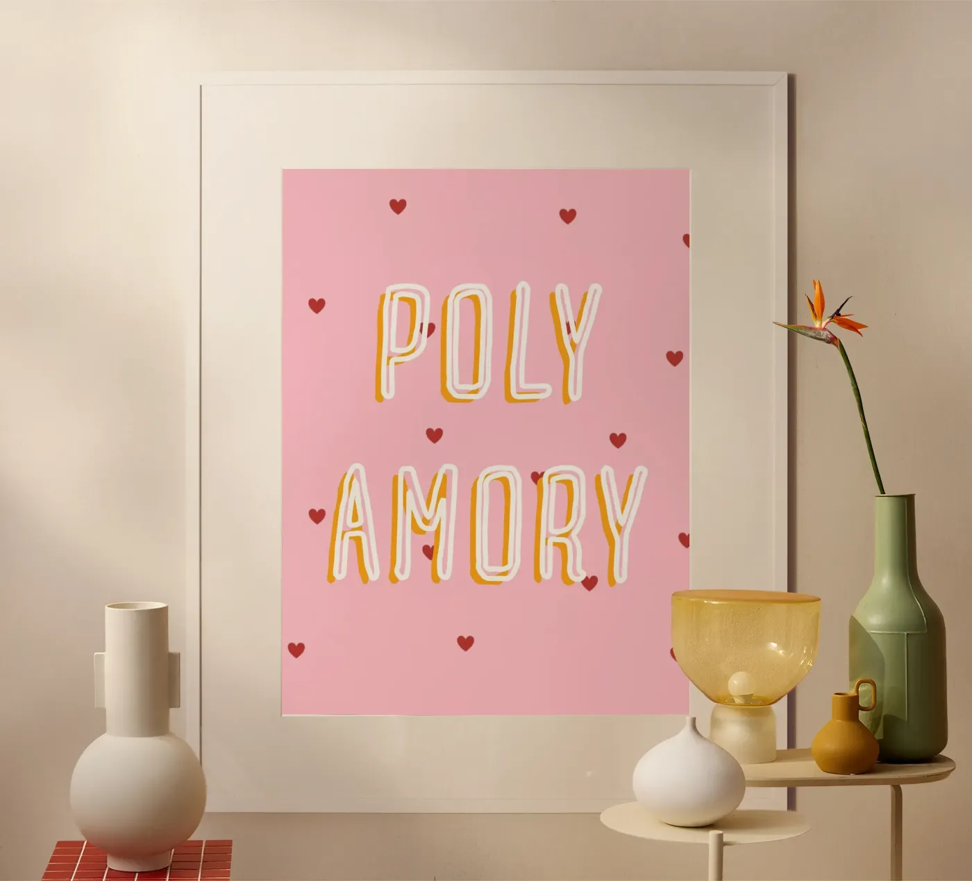 Polyamory rosa poster van Loud & Proud