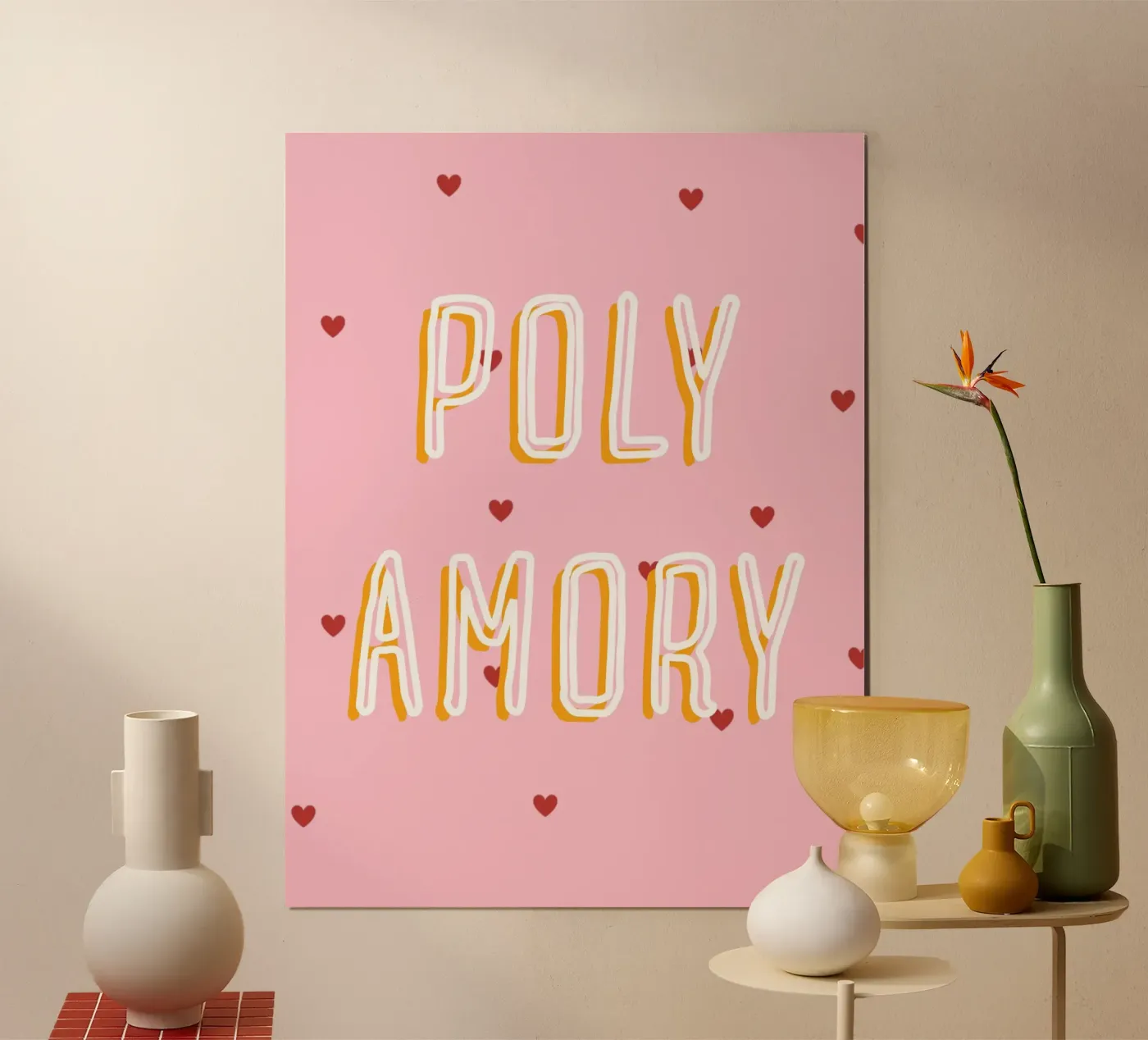 Polyamory rosa poster van Loud & Proud