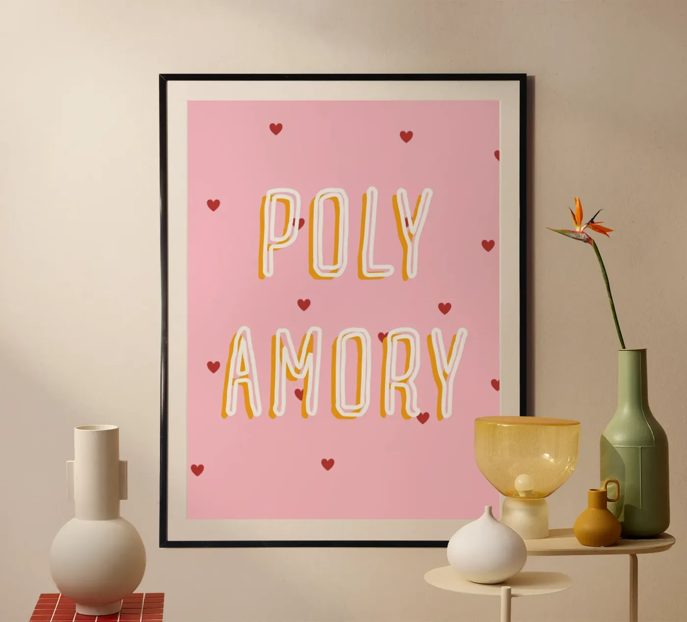 Polyamory rosa poster van Loud & Proud
