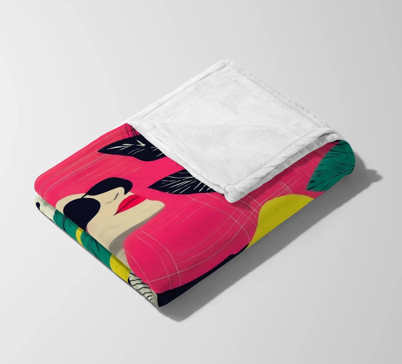Cosa ci riserverà la giornata: Donna e topo nel design di Memphis coperta in pile da Autofocus