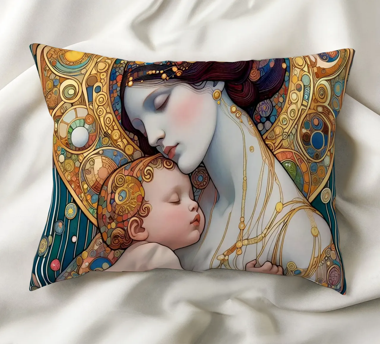 La madre cuscino da Art-Nouveau-Dsg