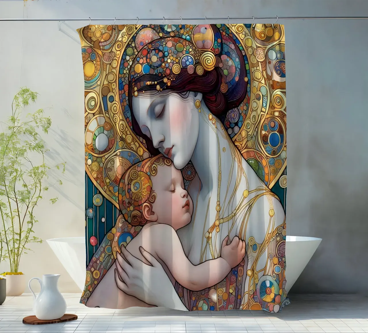 Die Mutter Duschvorhang von Art-Nouveau-Dsg