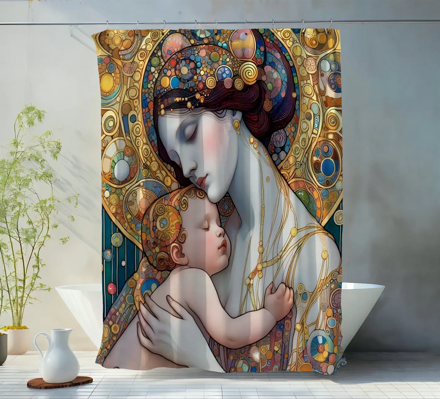 The mother Duschvorhang von Art-Nouveau-Dsg