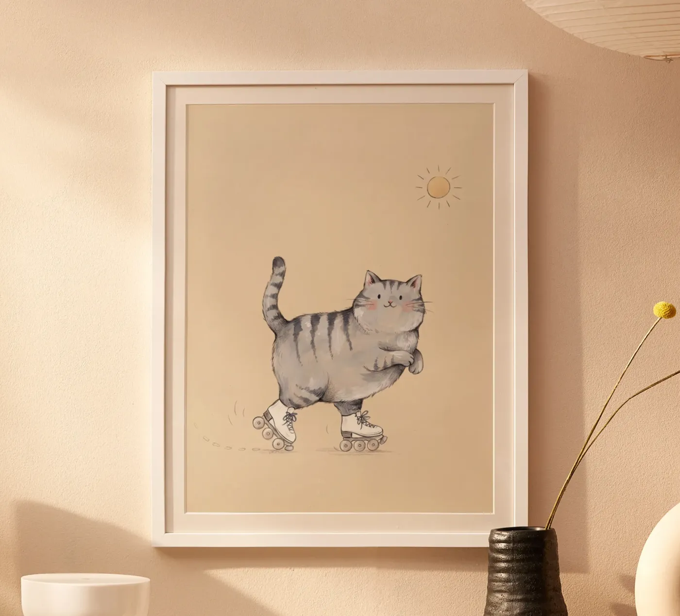 Roller-skating cat poster by Klitzeklein