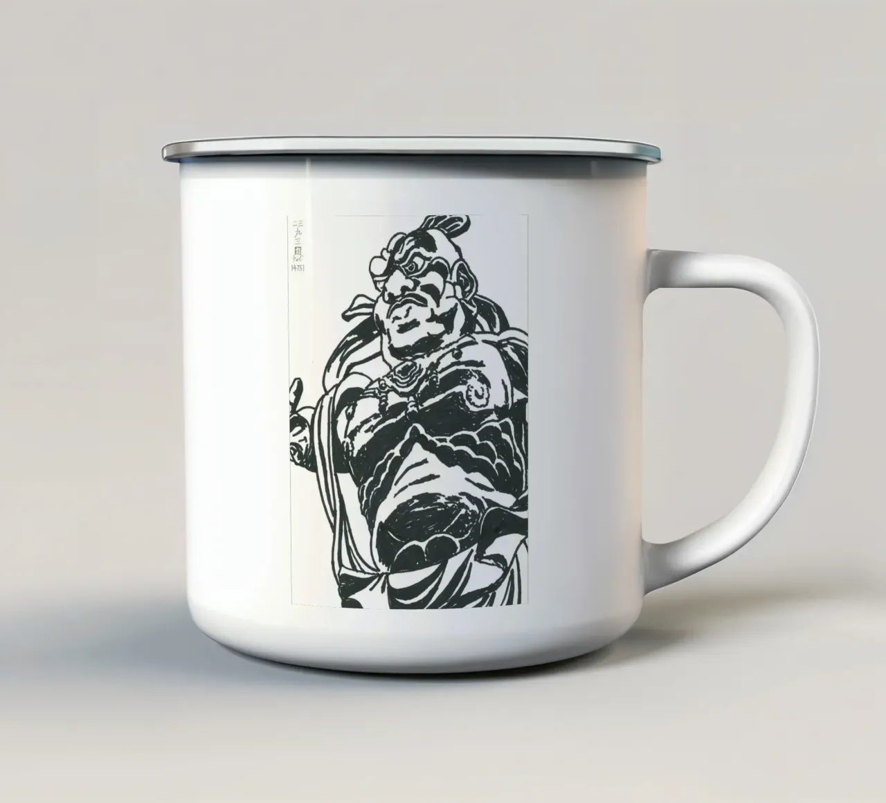 Kongō Rikishi Ungyō tazza in smalto da Asobōze