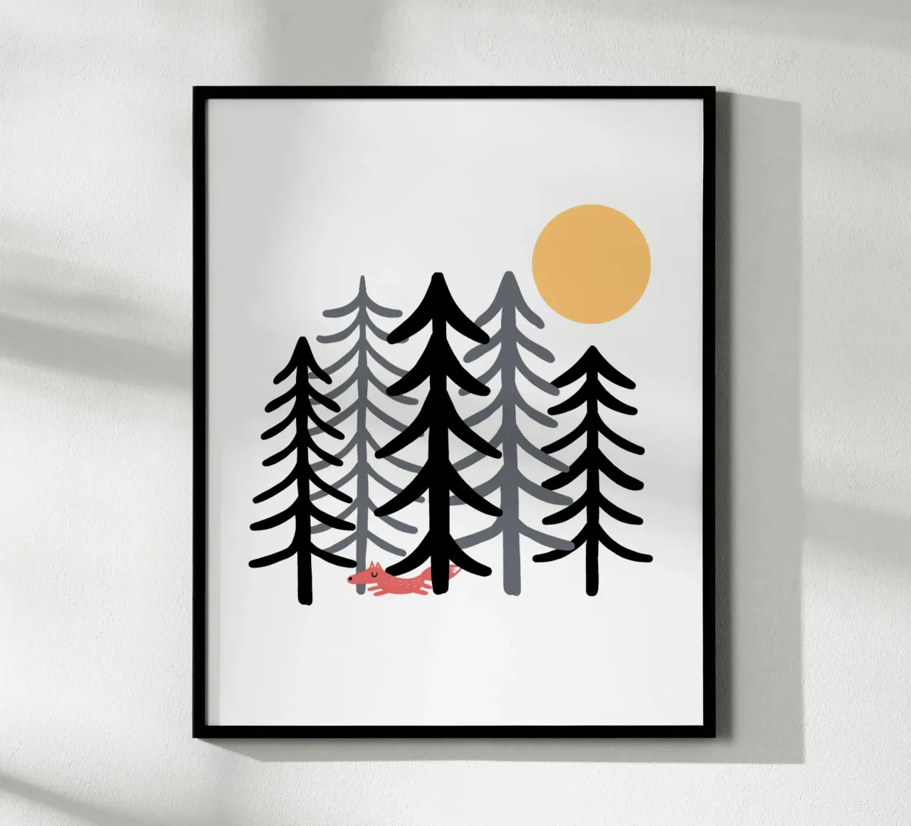 Fuchs im Wald II poster con telaio in alluminio da BAINAI