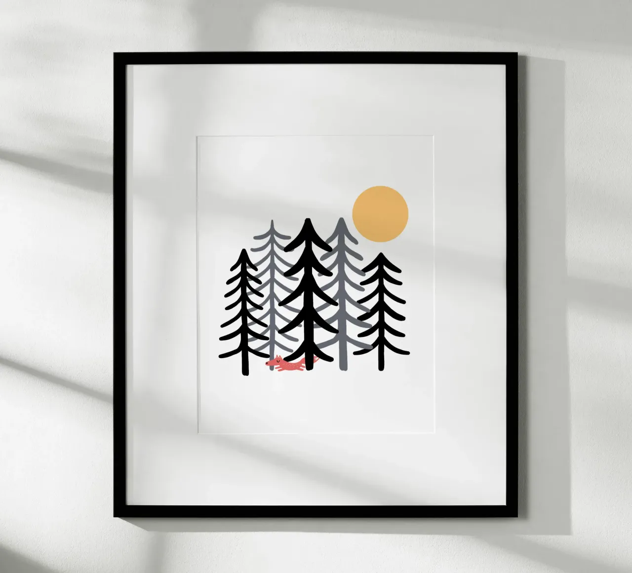 Fuchs im Wald II poster con telaio in alluminio da BAINAI