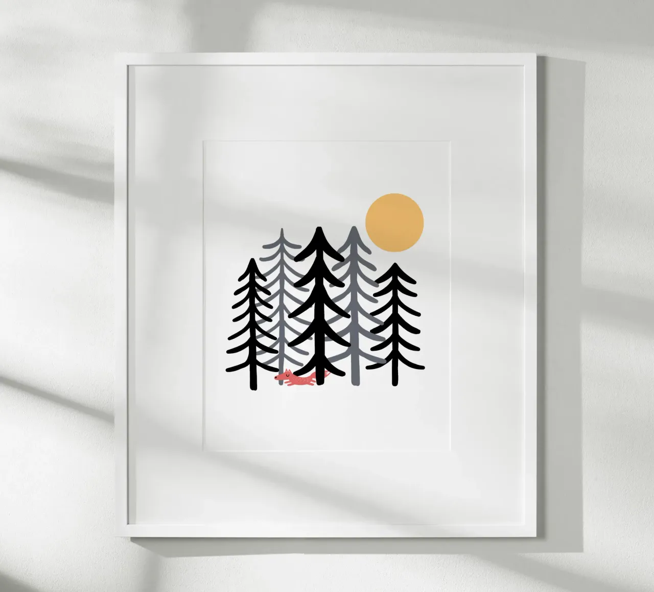 Fuchs im Wald II poster con telaio in alluminio da BAINAI