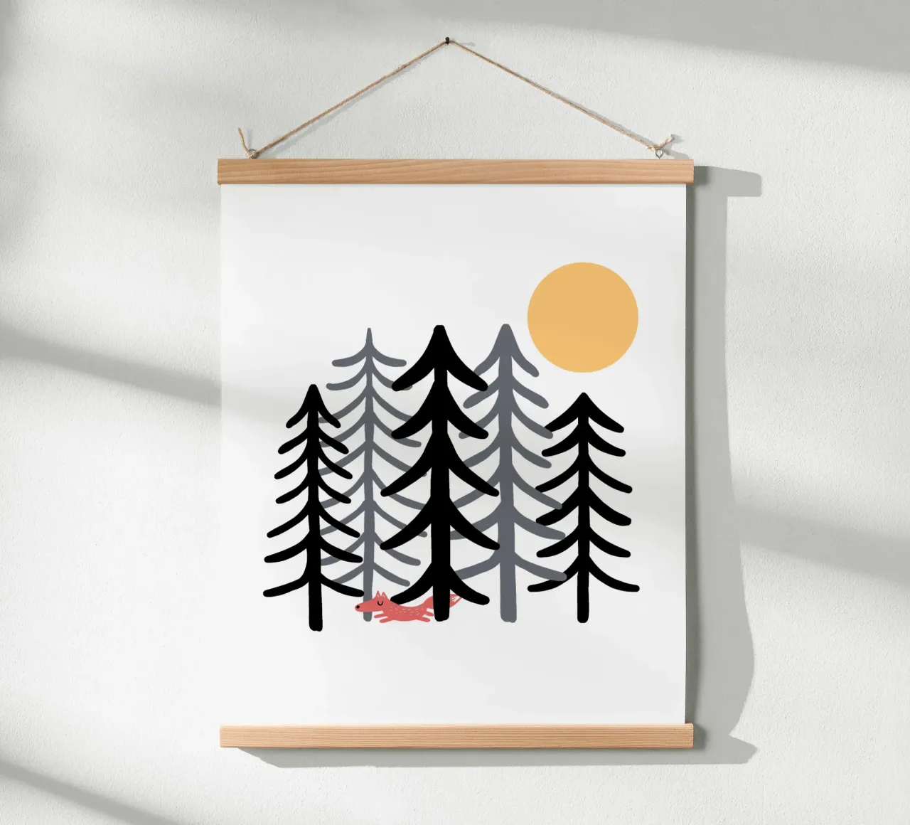 Fuchs im Wald II poster con telaio in alluminio da BAINAI