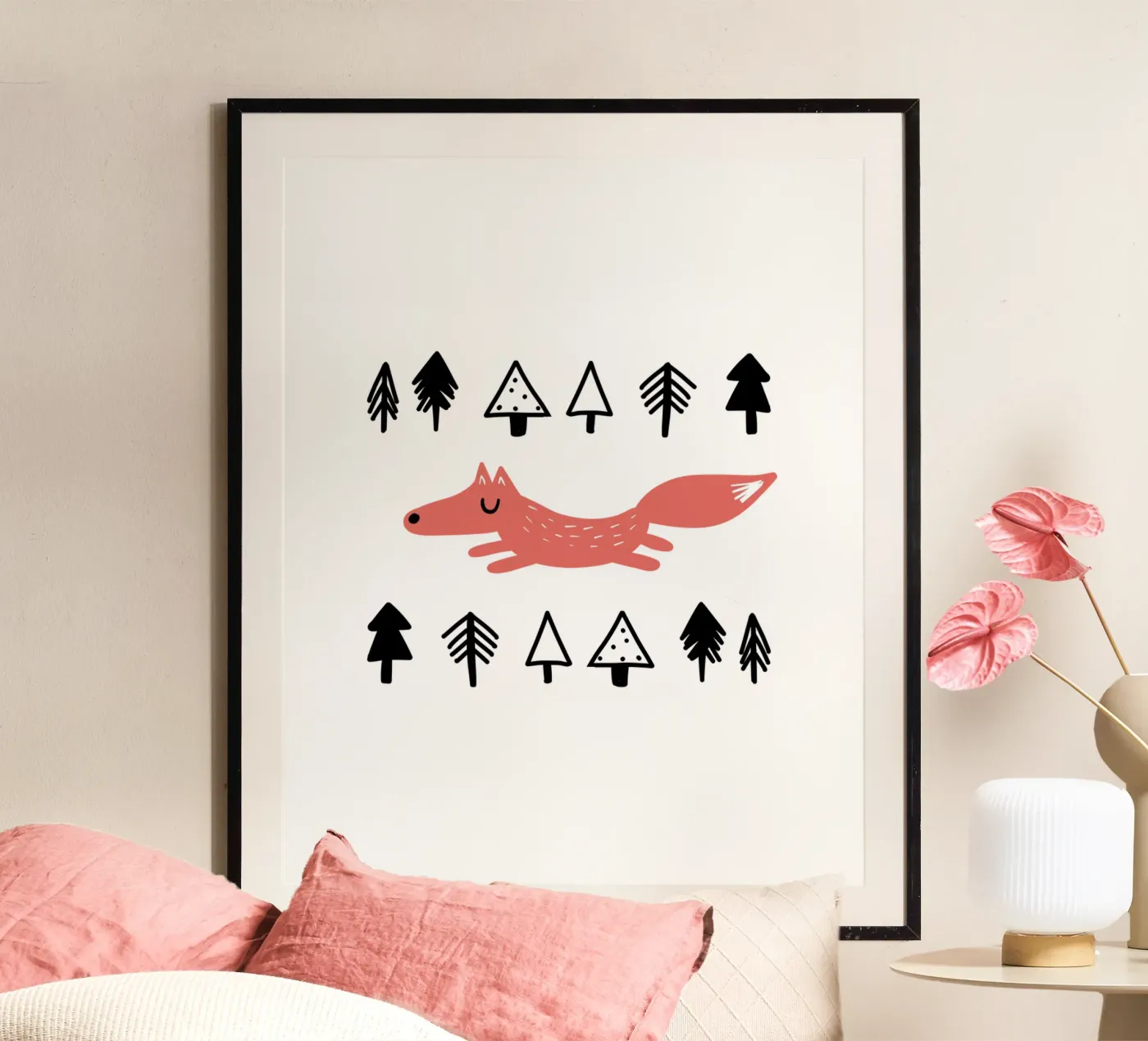 Fuchs und Wald poster van BAINAI KIDS