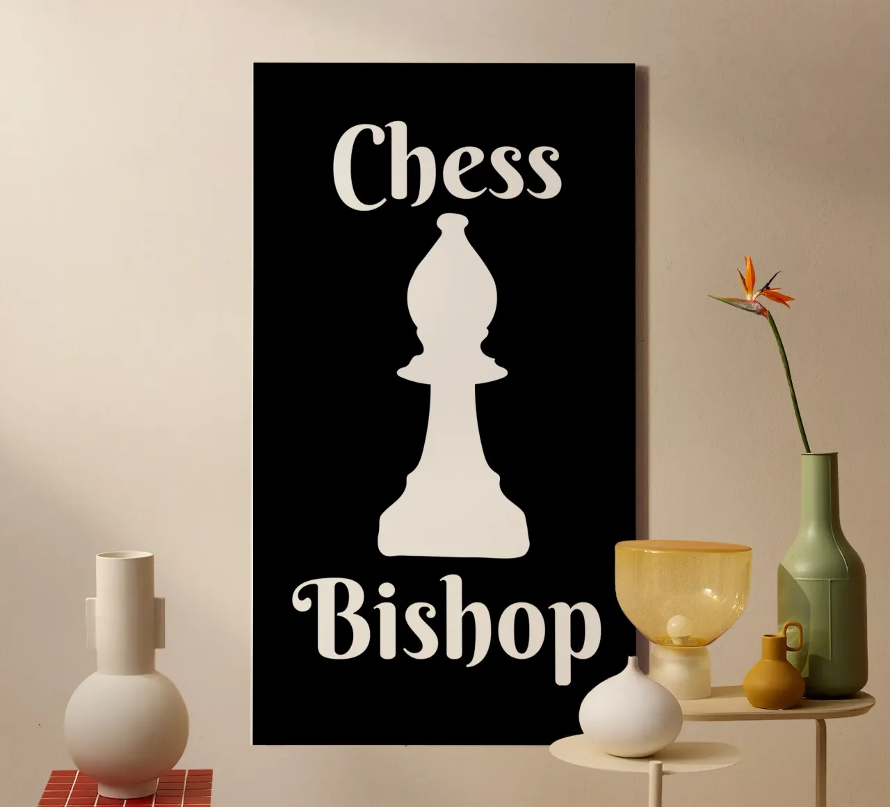 Chess bishop tela con Cornice a cassetta da happieeagle