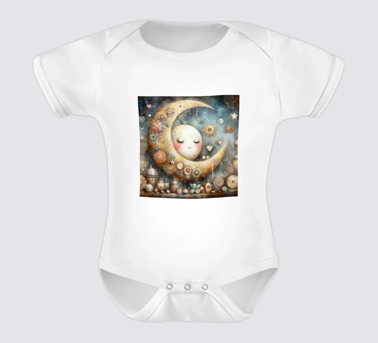 a capricious moon. short-sleeve baby romper by ARTVI-SHOP