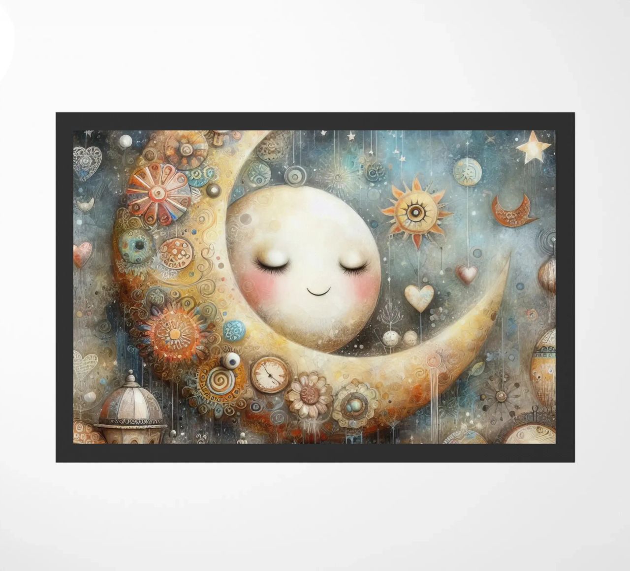 a capricious moon. doormat by ARTVI-SHOP