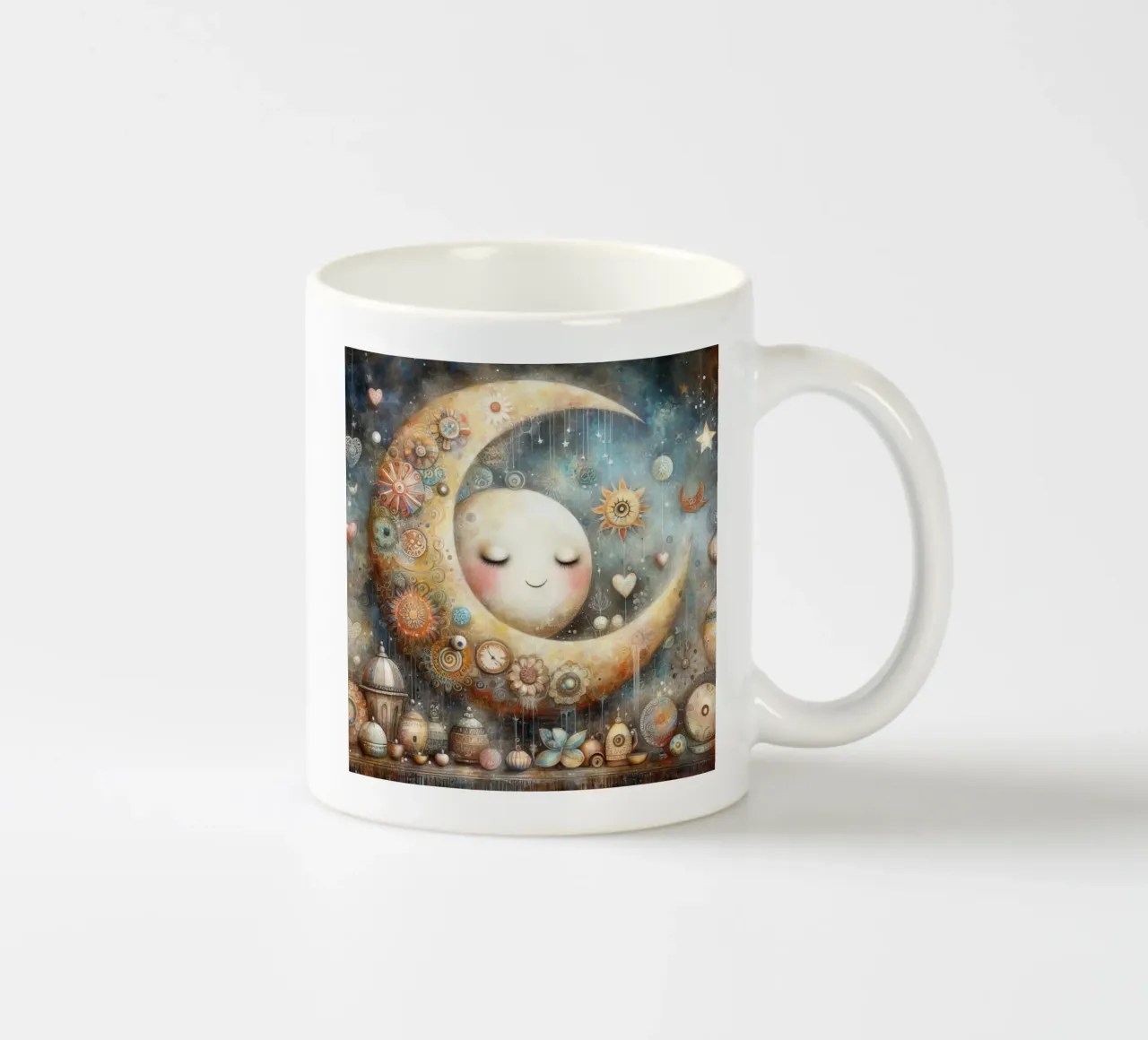 una luna caprichosa. taza de cerámica de ARTVI-SHOP