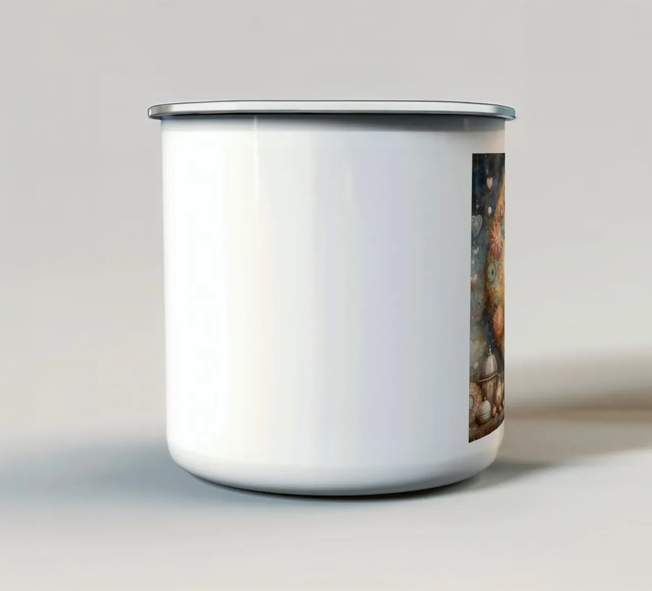 una luna capricciosa. tazza in smalto da ARTVI-SHOP