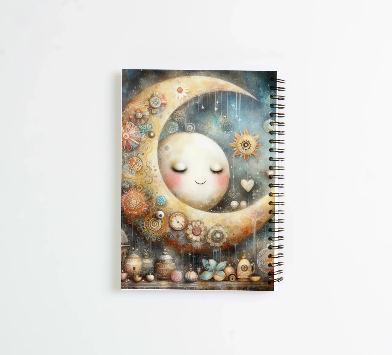 una luna caprichosa. cuaderno de espiral de ARTVI-SHOP