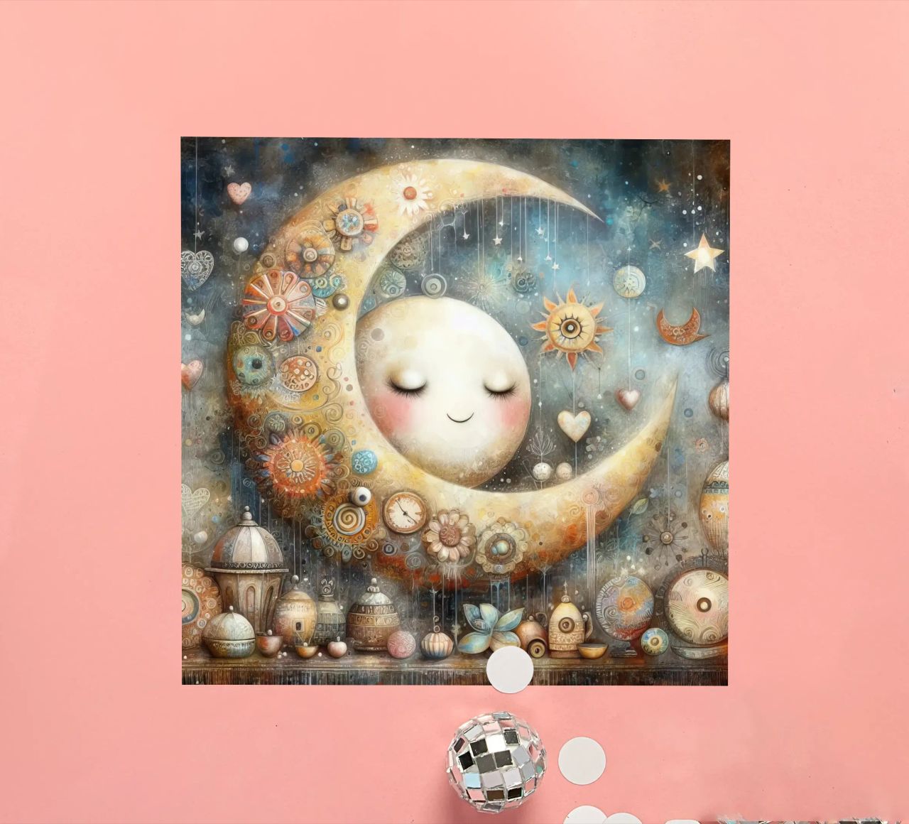 une lune capricieuse. autocollant de ARTVI-SHOP