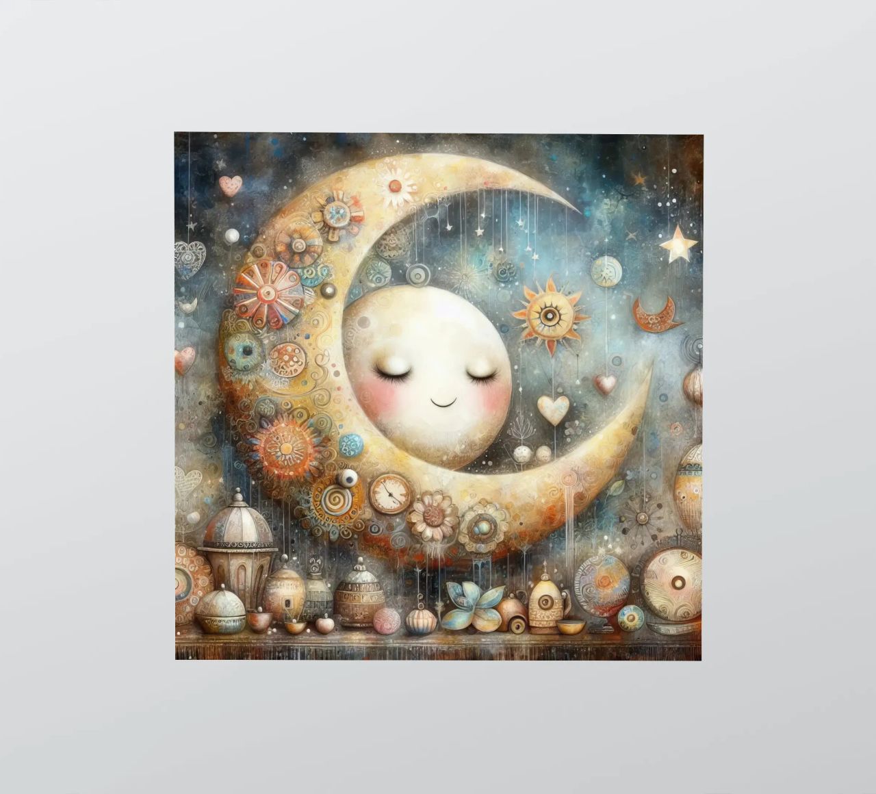 une lune capricieuse. autocollant de ARTVI-SHOP