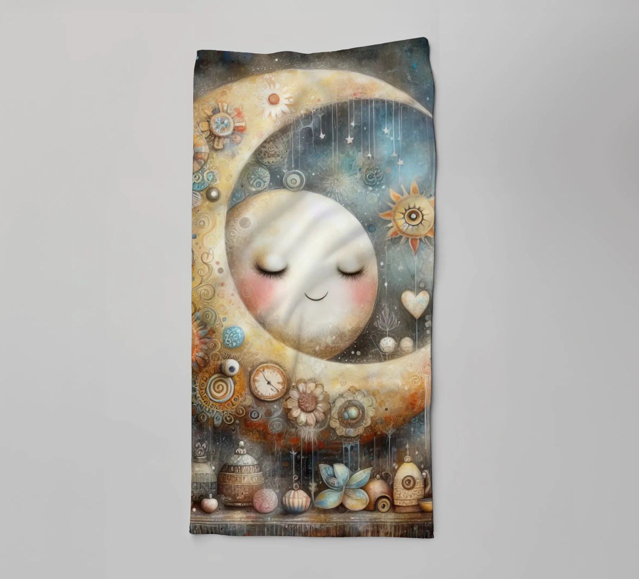 a capricious moon. towel by ARTVI-SHOP