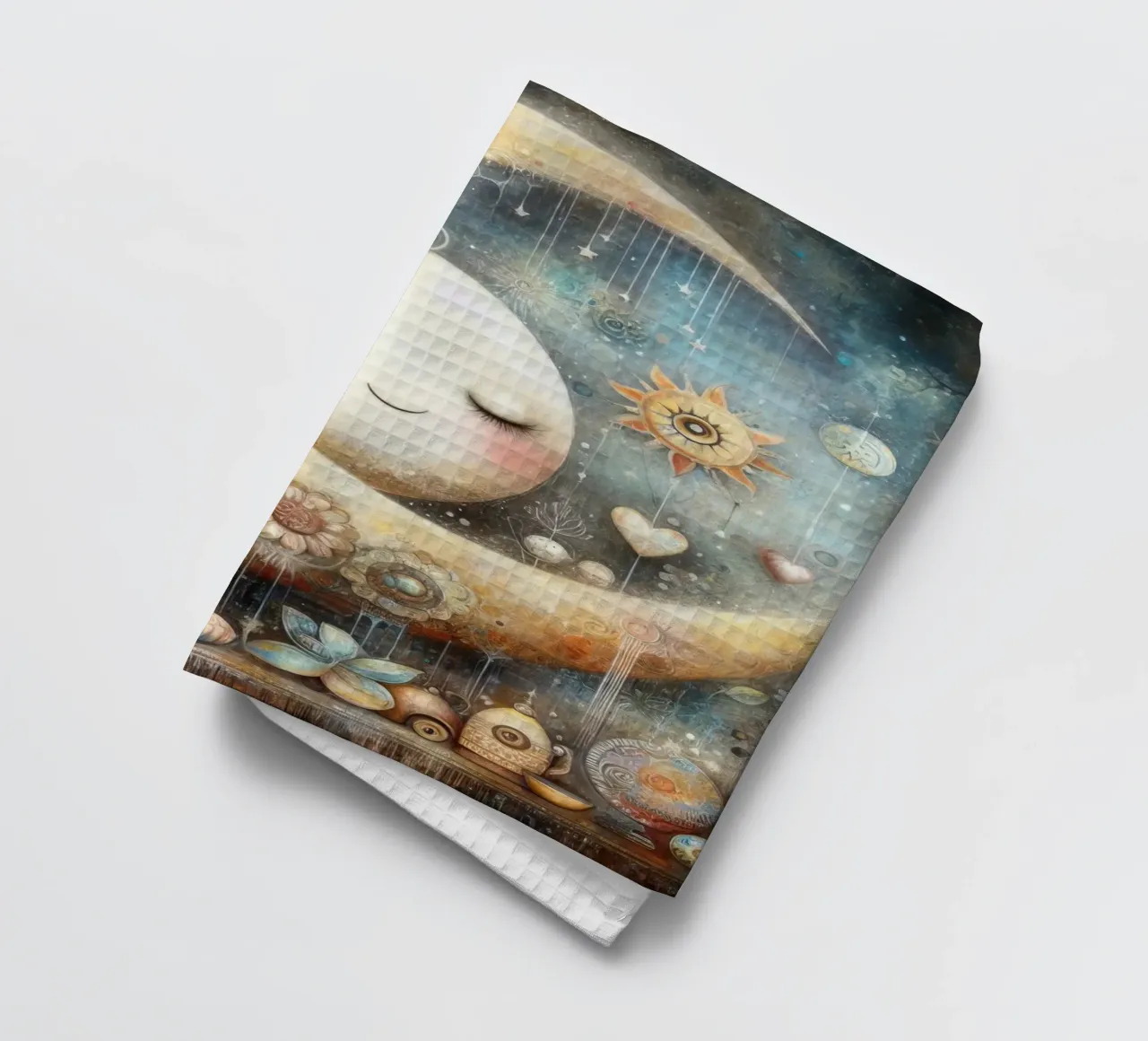 ein kapriziöser Mond. Geschirrtuch von ARTVI-SHOP