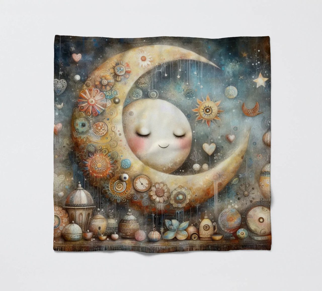 a capricious moon. fleece blanket by ARTVI-SHOP