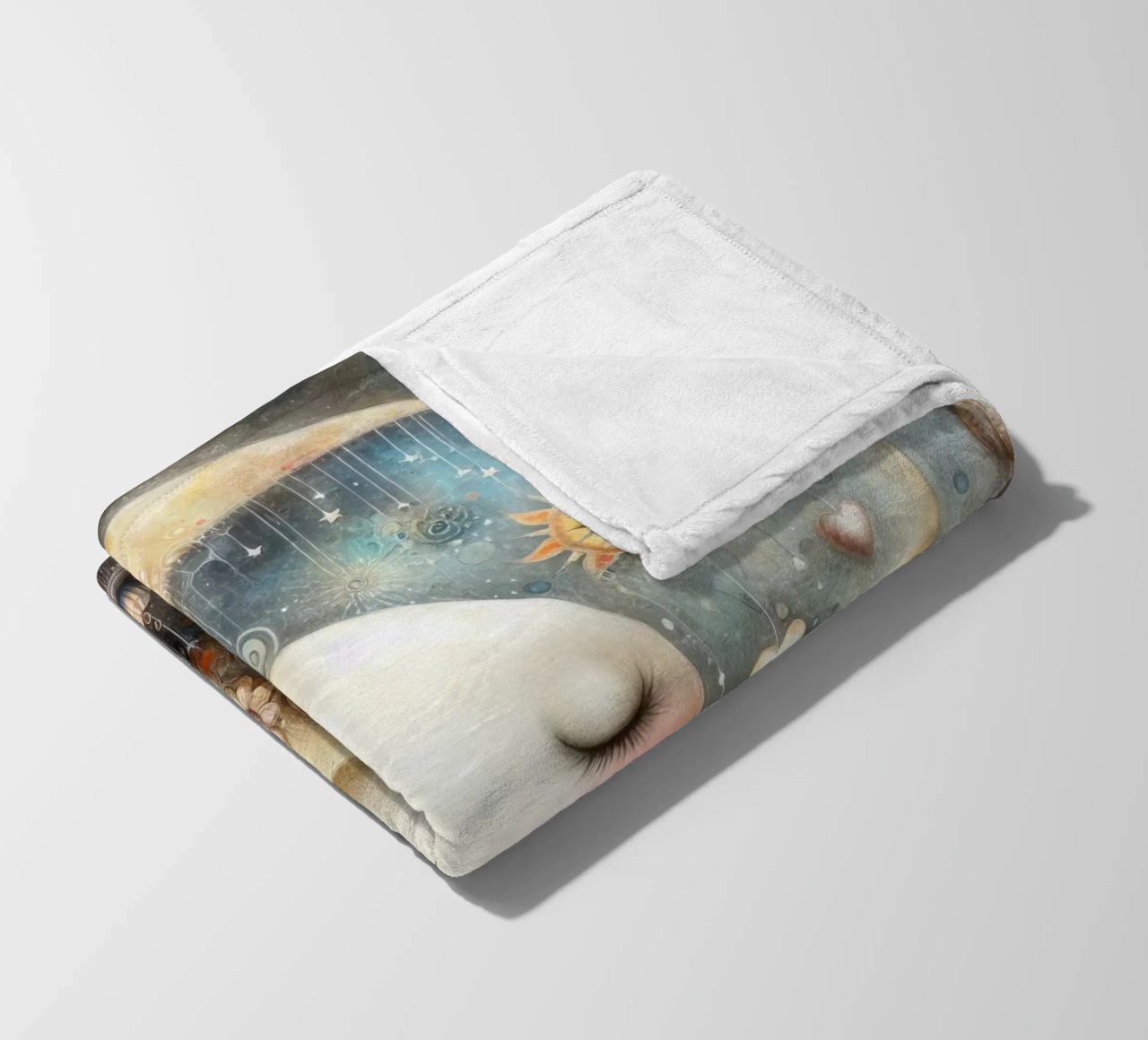 a capricious moon. fleece blanket by ARTVI-SHOP