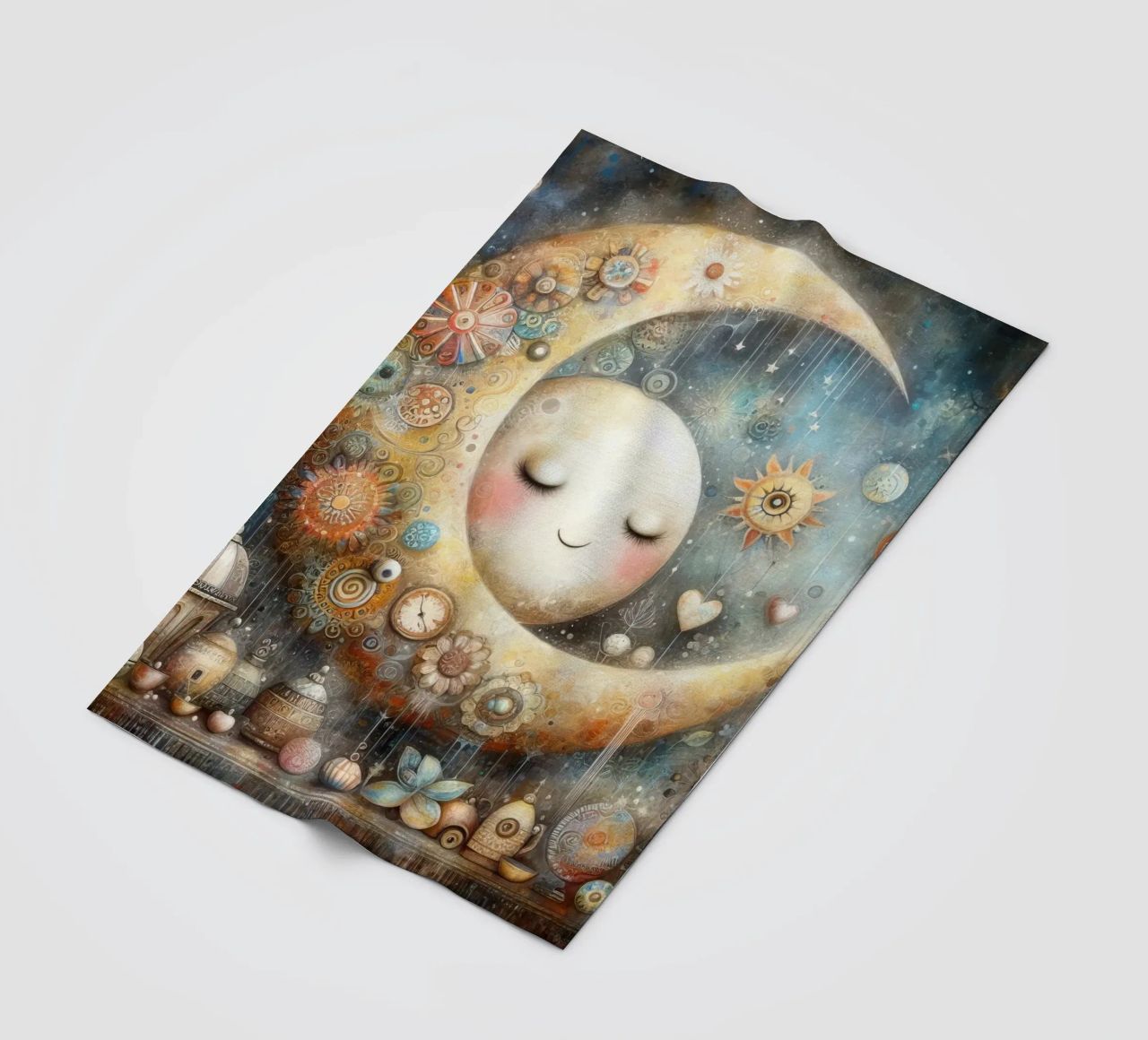 a capricious moon. fleece blanket by ARTVI-SHOP