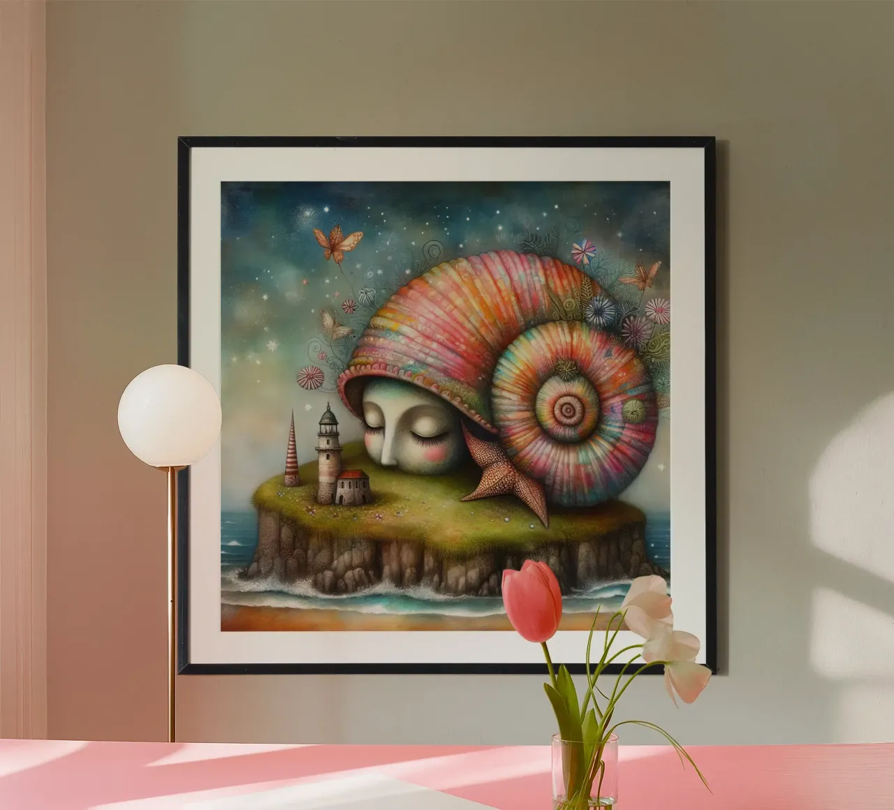 a whimsical seashell poster by 🎁 ARTVI-SHOP