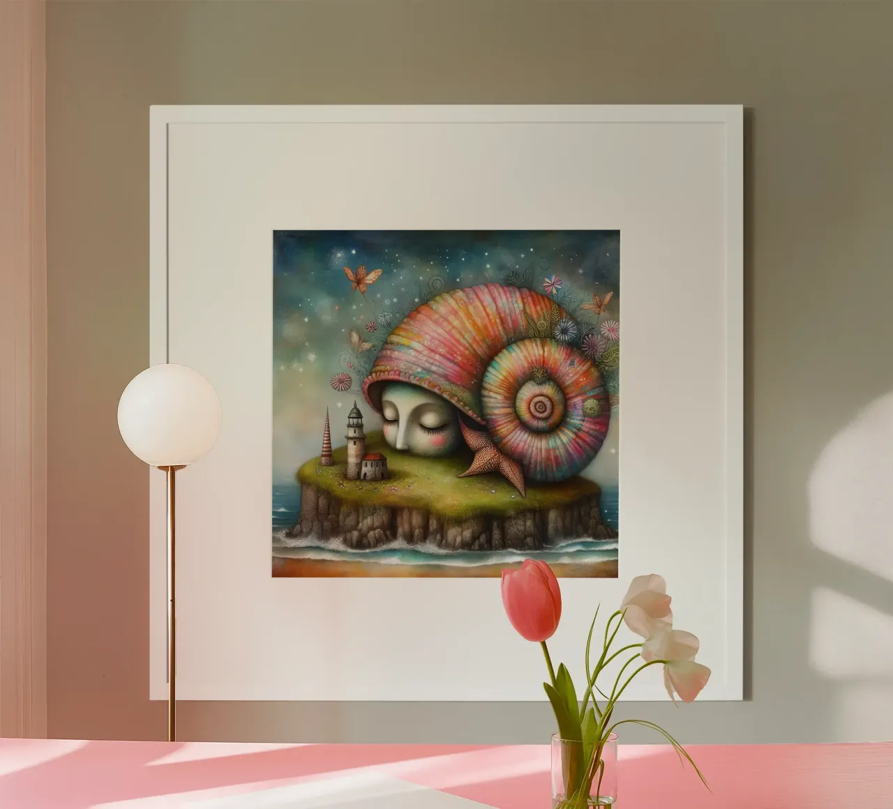 a whimsical seashell poster by 🎁 ARTVI-SHOP