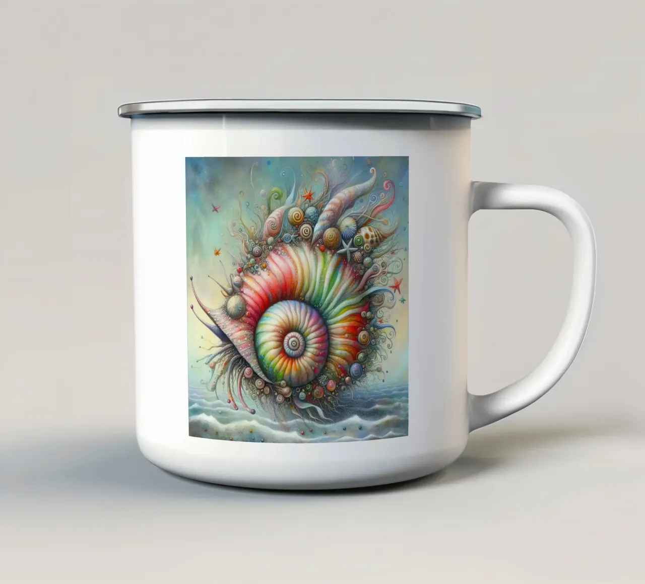 una conchiglia stravagante tazza in smalto da ARTVI-SHOP