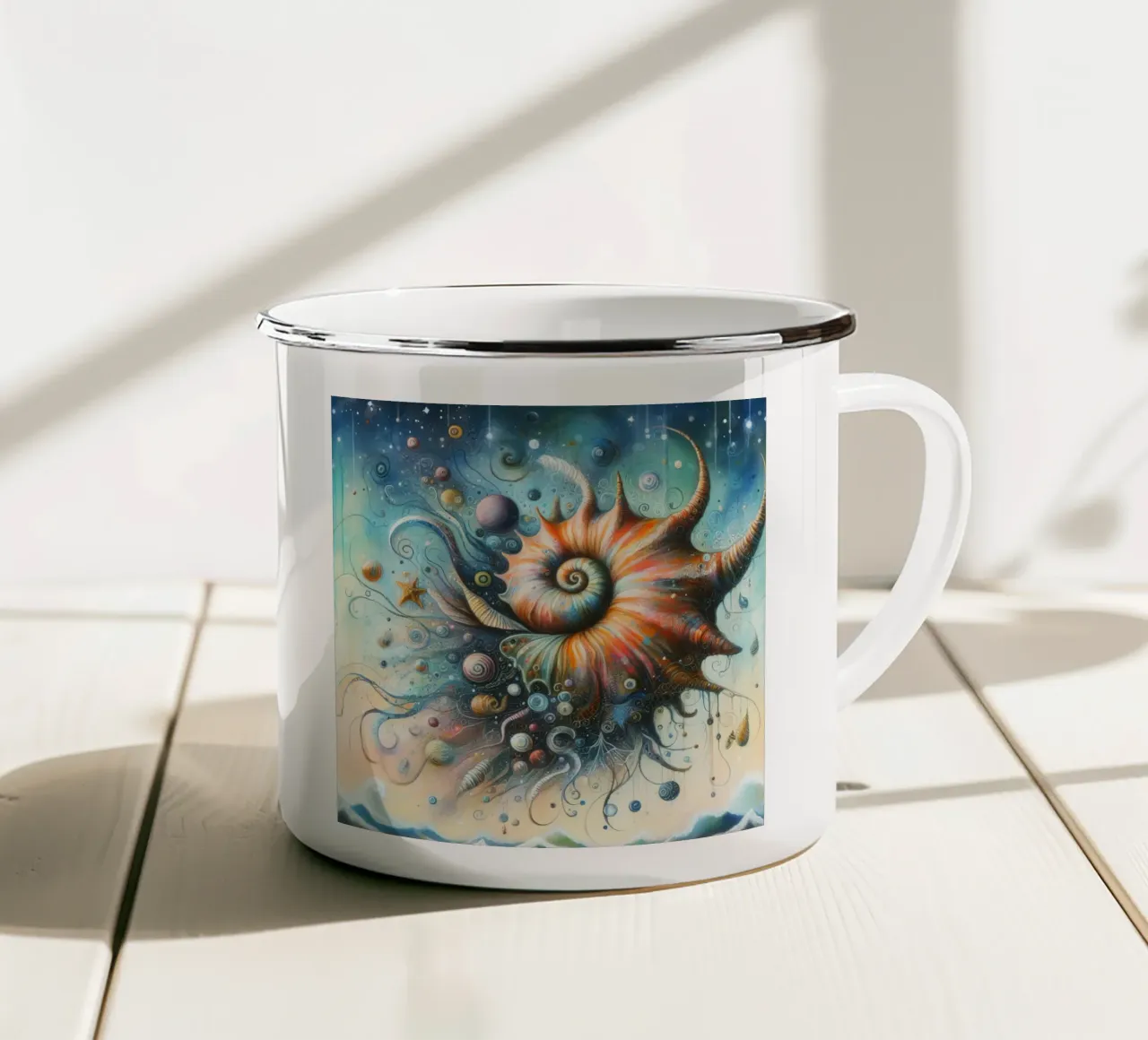 una conchiglia stravagante tazza in smalto da 🎁 ARTVI-SHOP