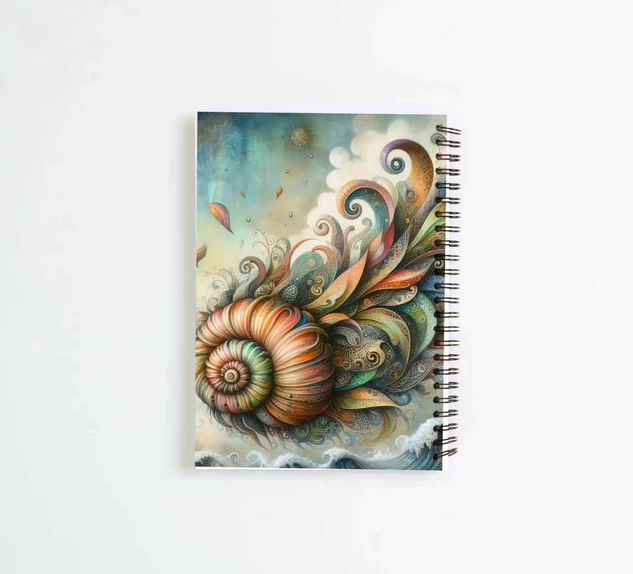 a whimsical seashell spiral notebook by 🎁 ARTVI-SHOP