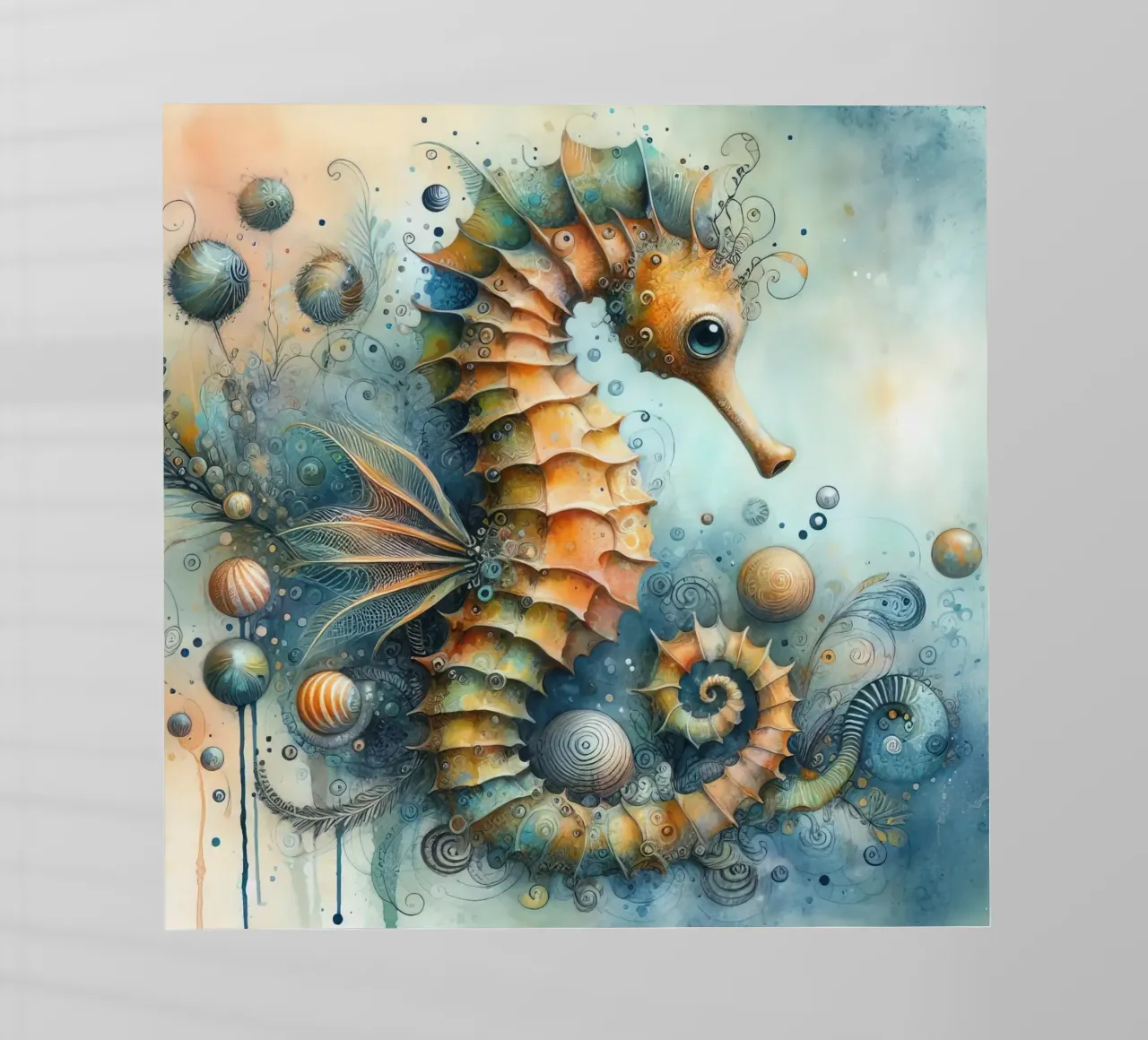un cavalluccio marino capriccioso. pellicola backlit da 🎁 ARTVI-SHOP