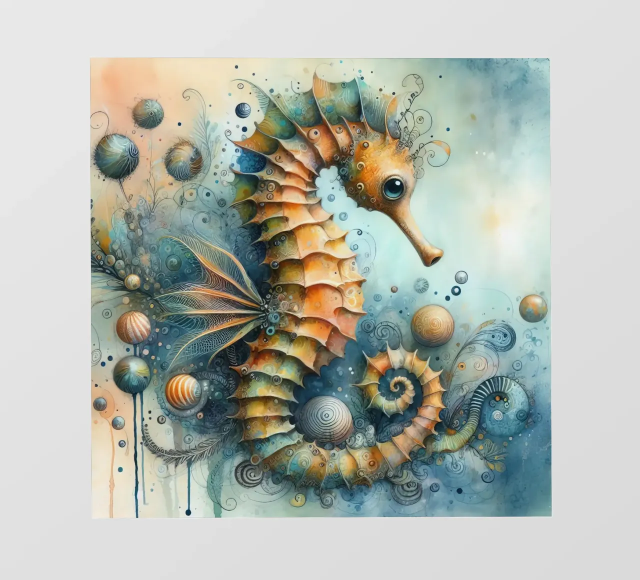 un cavalluccio marino capriccioso. pellicola backlit da 🎁 ARTVI-SHOP
