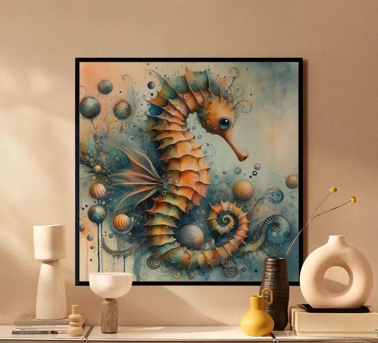 a capricious seahorse. poster by ARTVI-SHOP