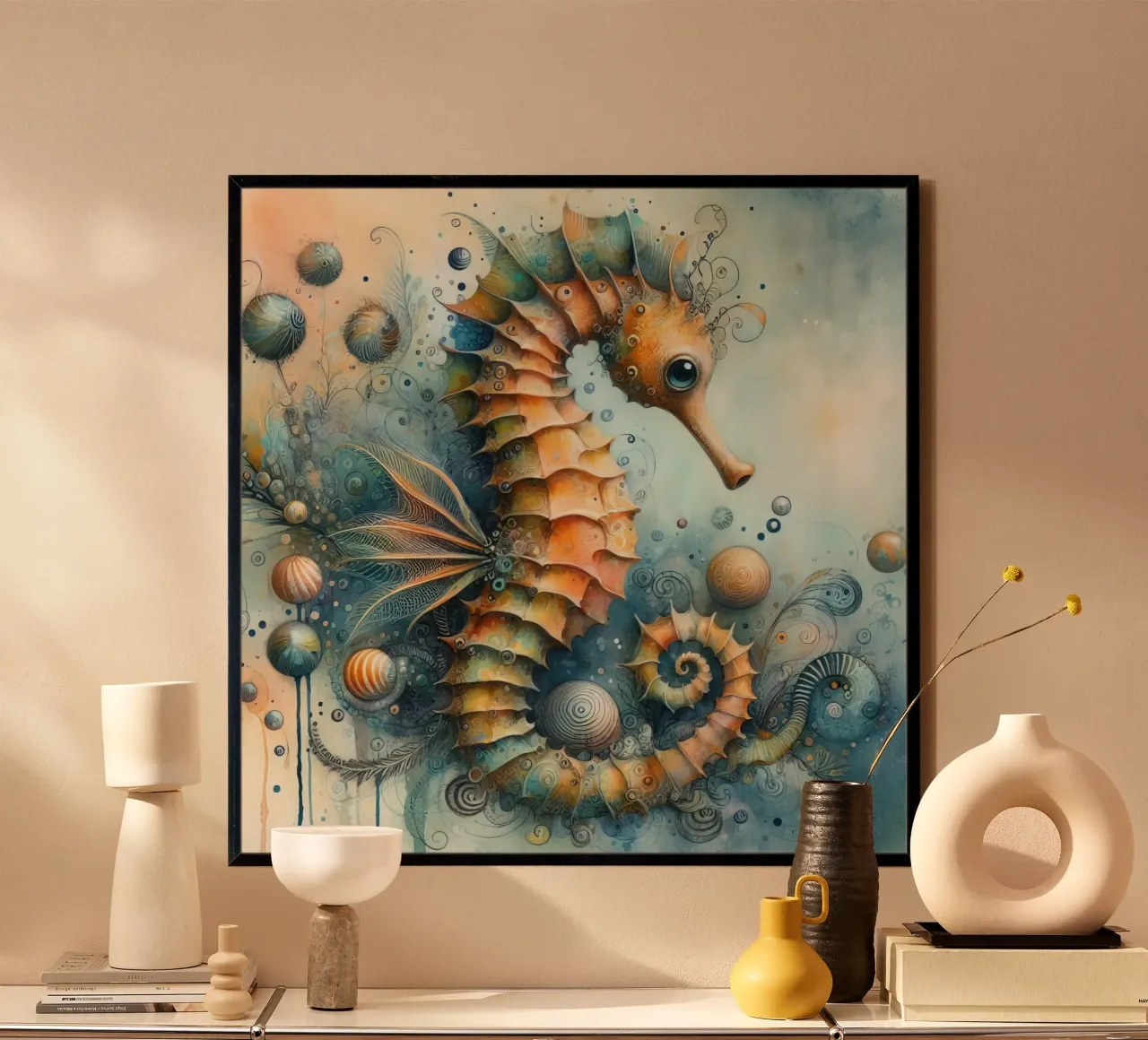 un hippocampe capricieux. poster de 🎁 ARTVI-SHOP