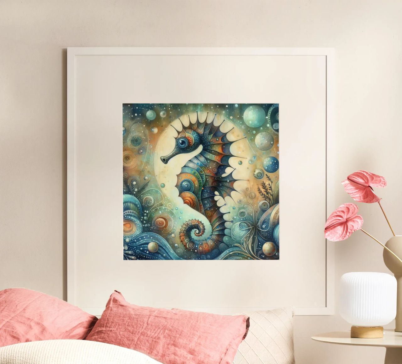 a capricious seahorse poster by ARTVI-SHOP